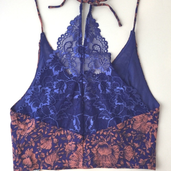 Free People  Century Lace Bralette blue NWT - Picture 2 of 6